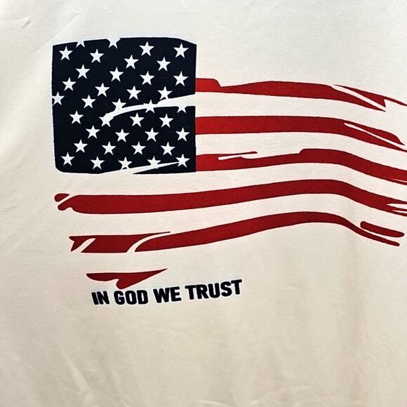 Unisex Patriotic Star and Stripes In God We Trust Short Sleeve T-Shirt Size 4XL - Picture 5 of 9